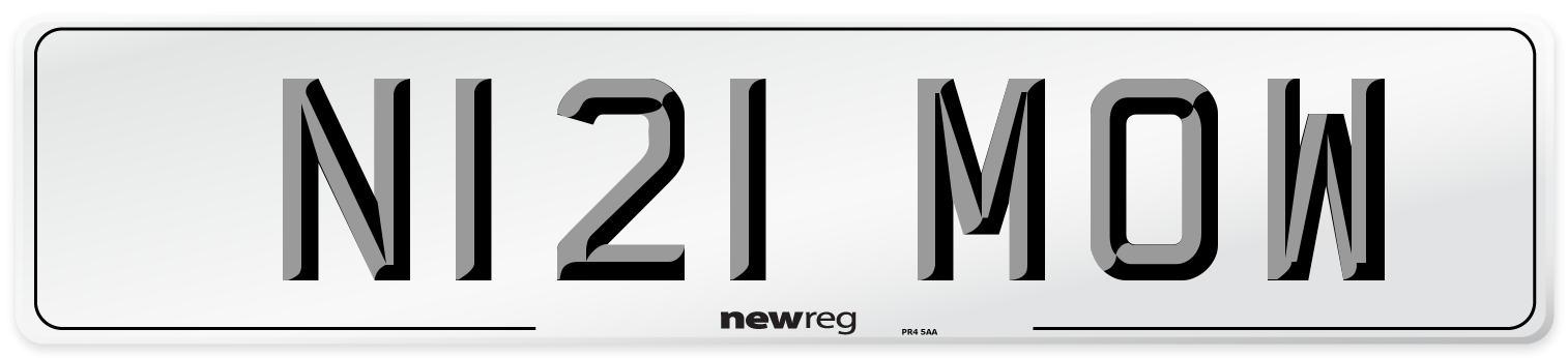 N121 MOW Number Plate from New Reg